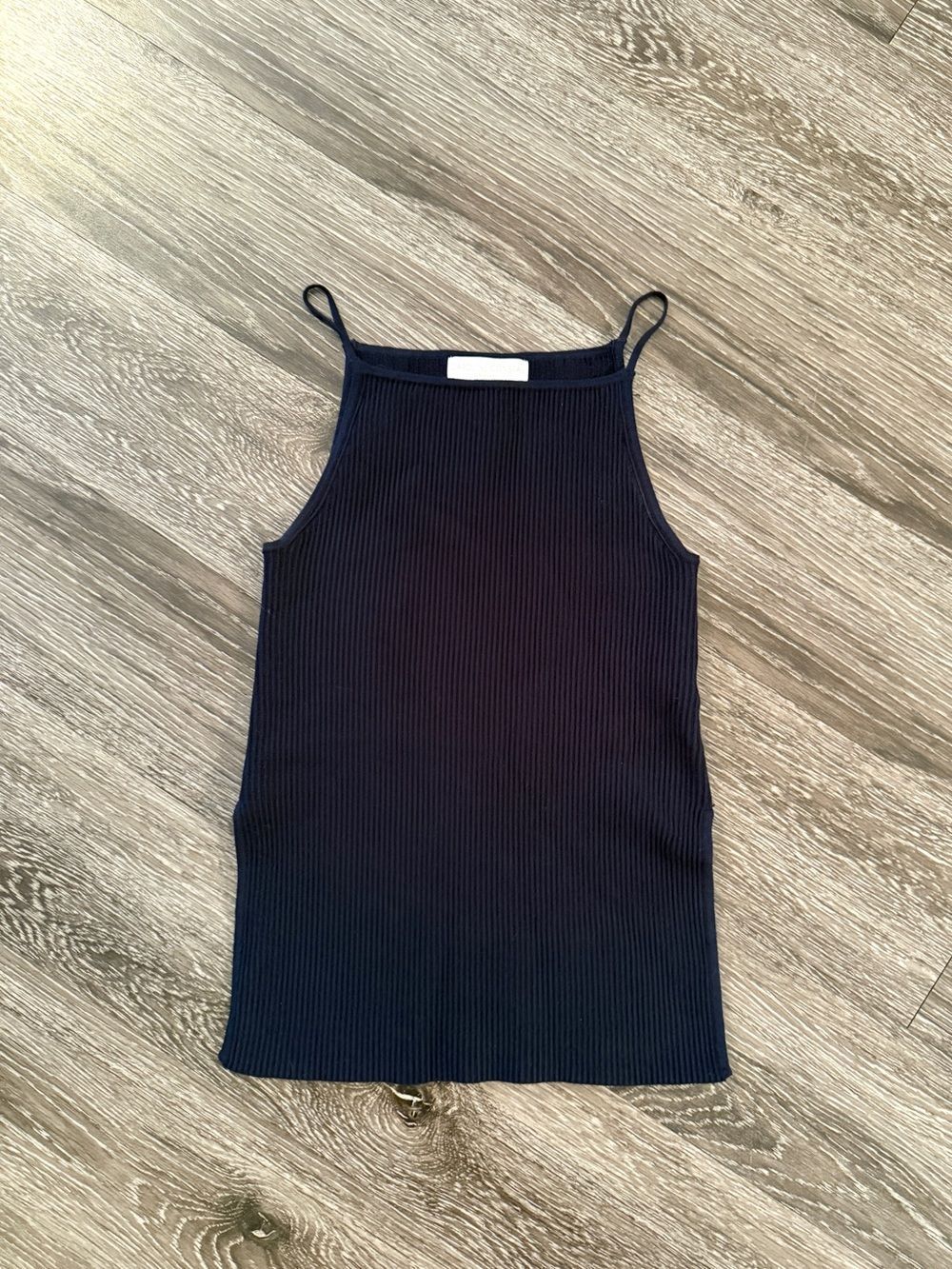 CarolineβConstas Navy Ripped High Neck Tank
